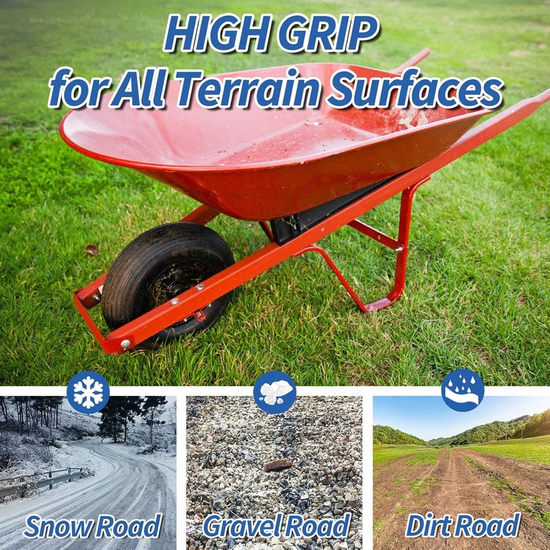 GICOOL 13" Wheelbarrow Tire, 4.00-6 Flat-free Solid Tire and Wheel, with 5/8" or 3/4" Bearings, 1.75" Centered Hub for Wheelbarrow/Wagon/Trolley/Garden Scooter Cart - Image 5